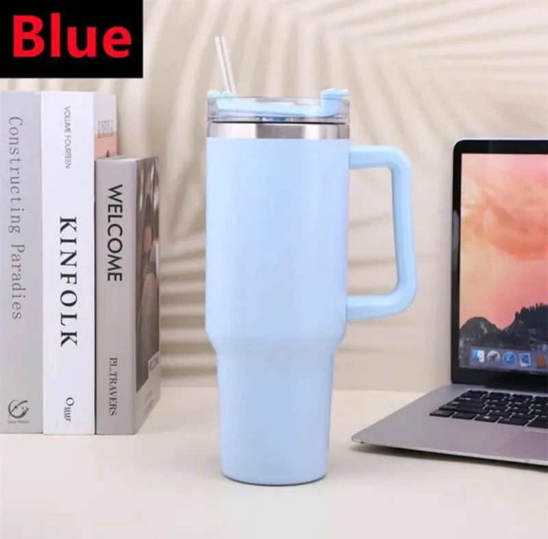 Insulated stainless steel tumblers with straw 