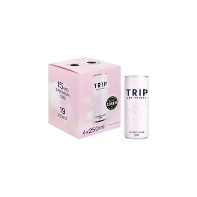 TRIP CBD Infused Elderflower Mint Cans 4x250