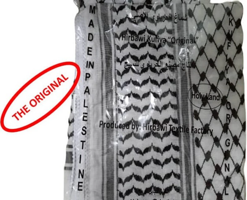 Palestine mens white scarf