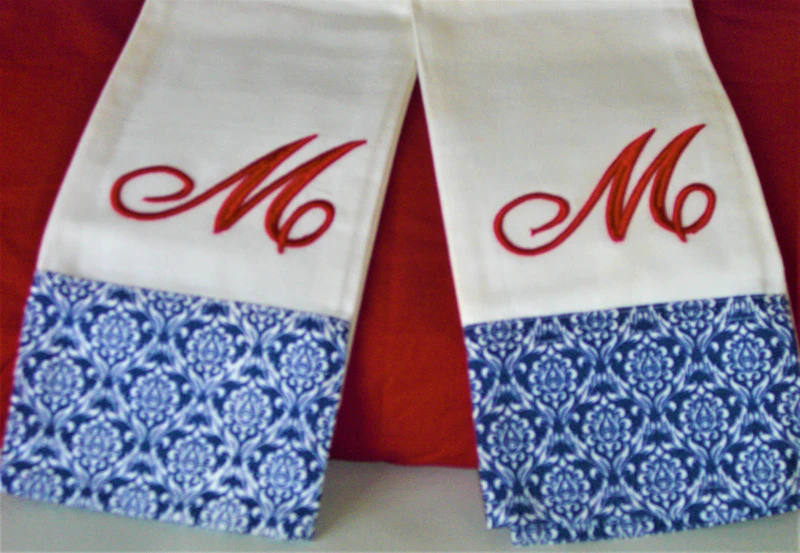 Monogrammed  "M" Kitchen Towels (Set of 2)