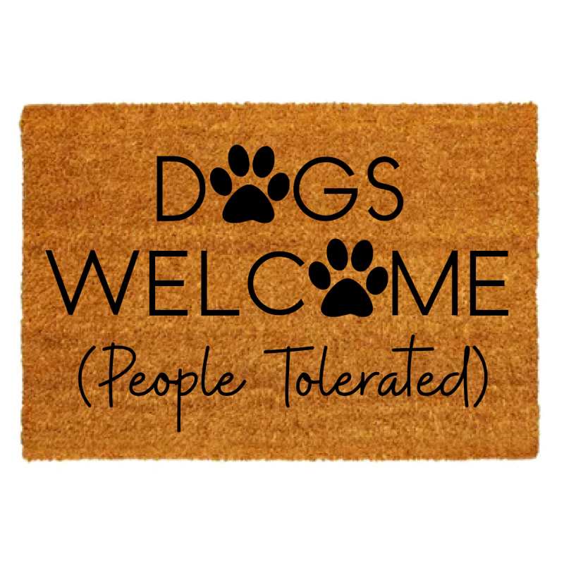 Dogs welcome doormat