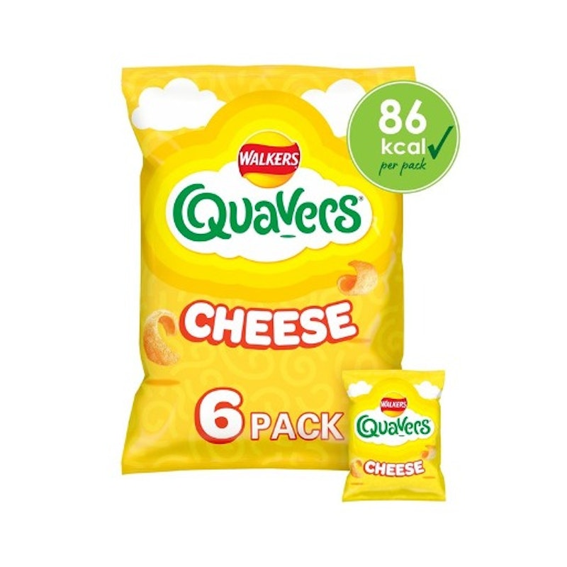 Walkers Quavers Cheese Multipack Snacks Crisps 6 x 16g