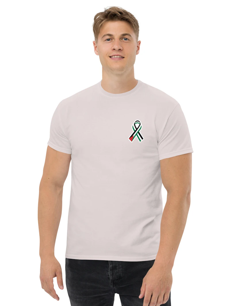 Palestinian flag ribbon black t shirt