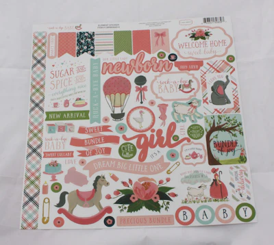 Carta Bella Stickerbogen "Rock-a-Bye Baby" Girl