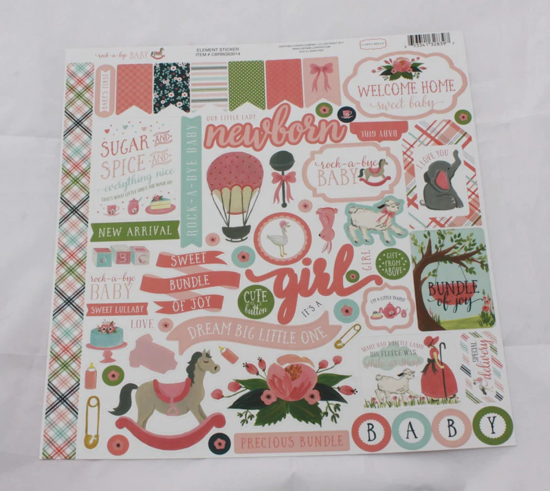 Carta Bella Stickerbogen "Rock-a-Bye Baby" Girl