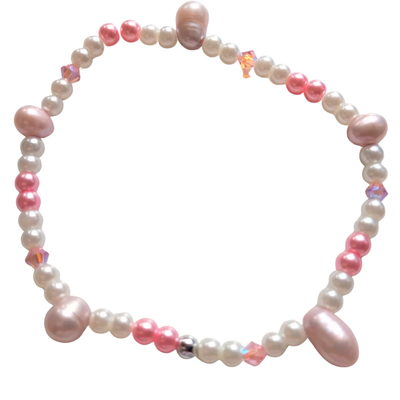 Perlenarmband rosa Töne