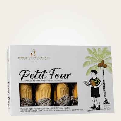 Petit Four mit Aprikosenmarmelade und Kokosraspeln 300g