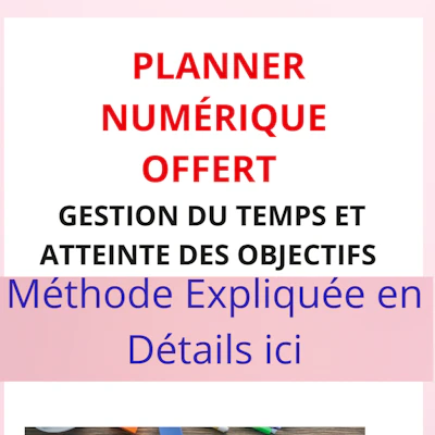 PLANNER NUMÉRIQUE GESTION DU TEMPS ET RÉALISATION DES OBJECTIFS 