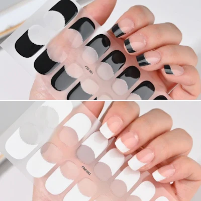 UV/LED Nail-Folie I French Schwarz oder Weiß