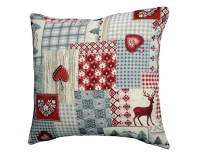 Cushion cover - Alpine Deer, jacquard, patchwork, 40x40 cm.