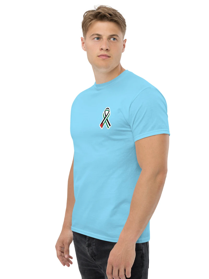 Palestinian flag ribbon black t shirt