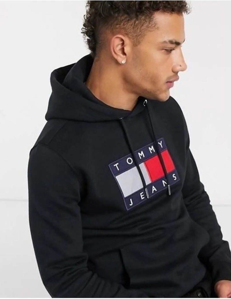 TOMMY JEANS - SWEAT À CAPUCHE GRAND LOGO DRAPEAU