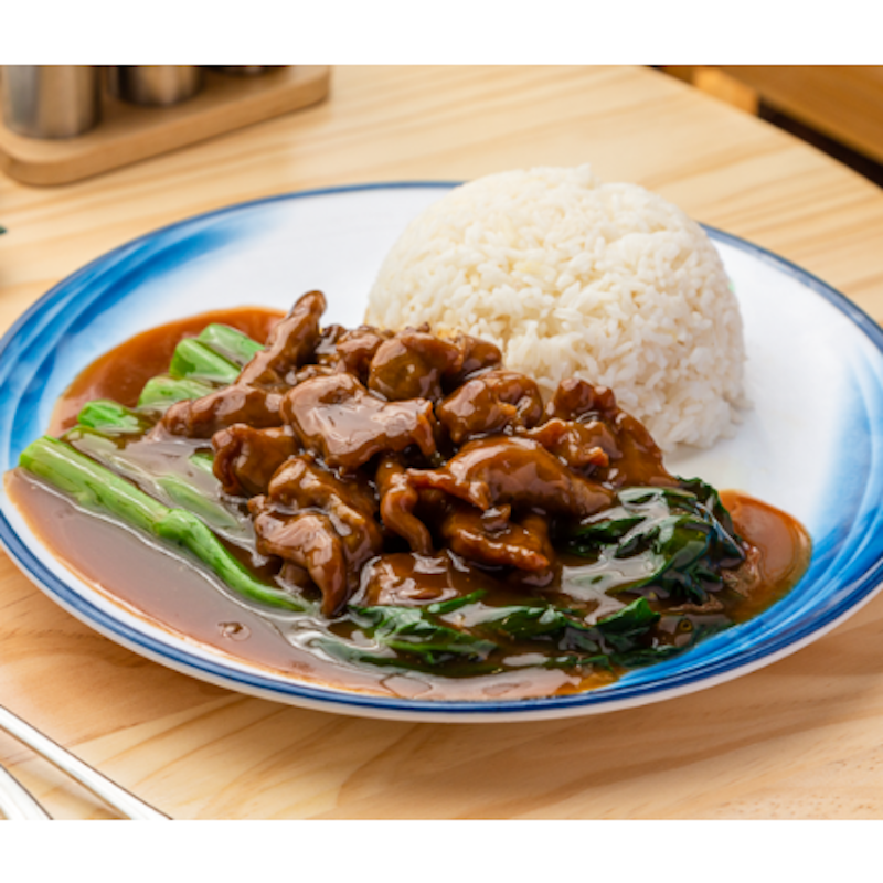 Vegetables and Meat Slices with rice (Youngtime)