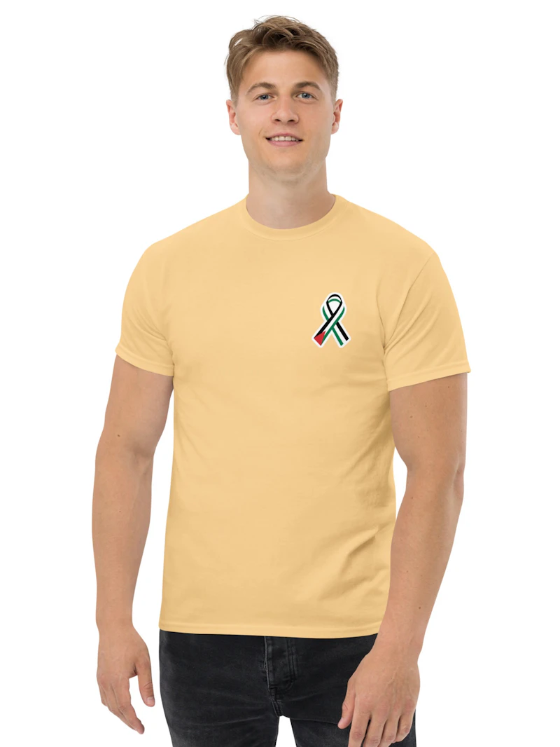 Palestinian flag ribbon black t shirt
