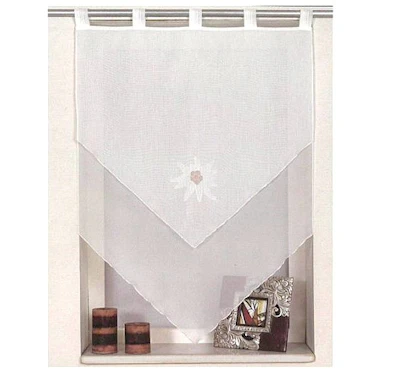 Voile loop curtain - Edelweiss, in offwhite color, 60 x 90 cm. 