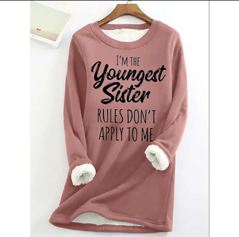 Sweatshirt pullover fleece fuzzy round neck sweater.