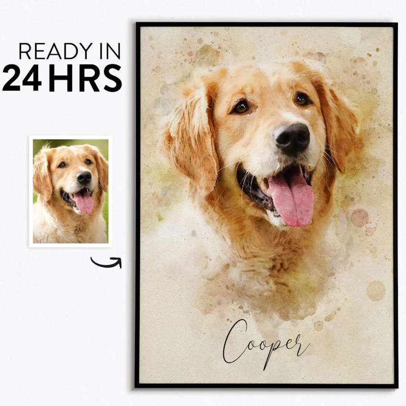 Digital Dog Portrait from Photo