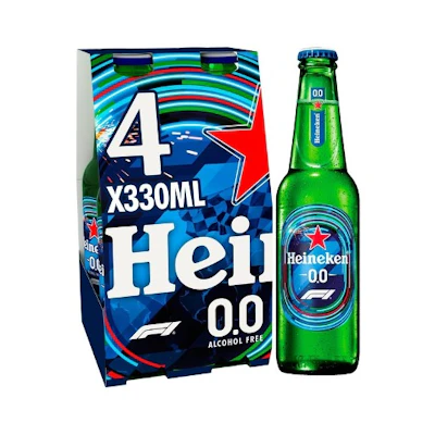 Heineken 0.0 Alcohol Free Lager Beer Bottles 4 x 330ml