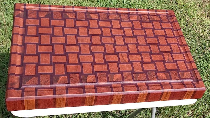 Basket pattern end grain cutting board.