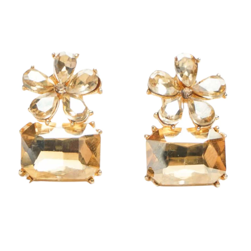 Blossom Crystal Statement Drop Earrings