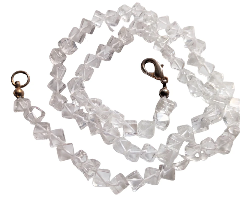 Edelsteinkette Bergkristallwürfel