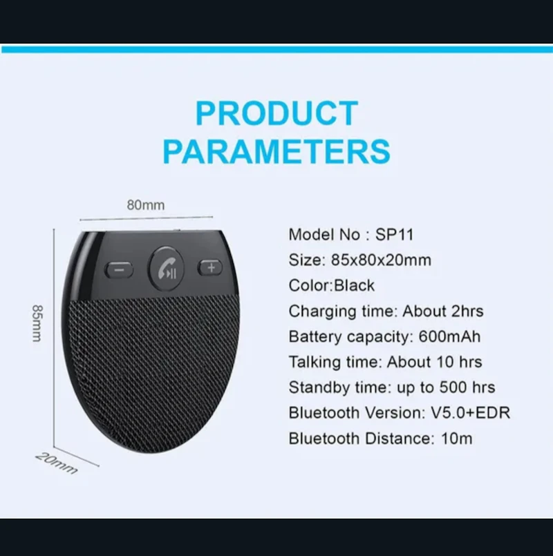 Bluetooth wireless hands free car speaker