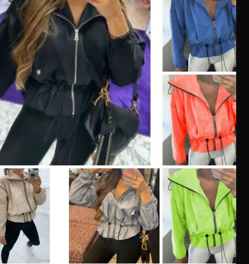 Drawstring windbreaker jackets 