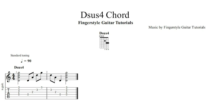 Dsus4 Chord | TABS & Sheet Music