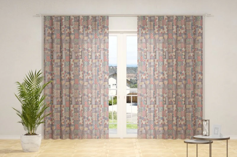 Upholstery fabric Patchwork, jacquard, width - 1,40 m.