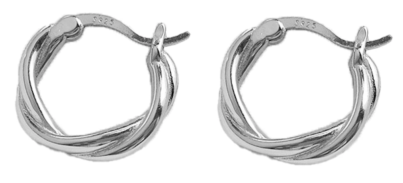 Twist Hoops - Sterling Silver