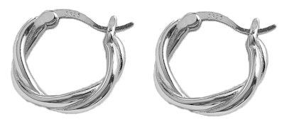 Twist Hoops - Sterling Silver