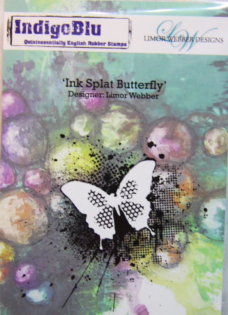 Indigo Blu A6 Stempel "Ink Splat Butterfly"