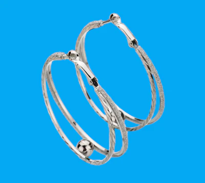 Double Layers Hoop Earrings (Occident Hyperbole) Silver