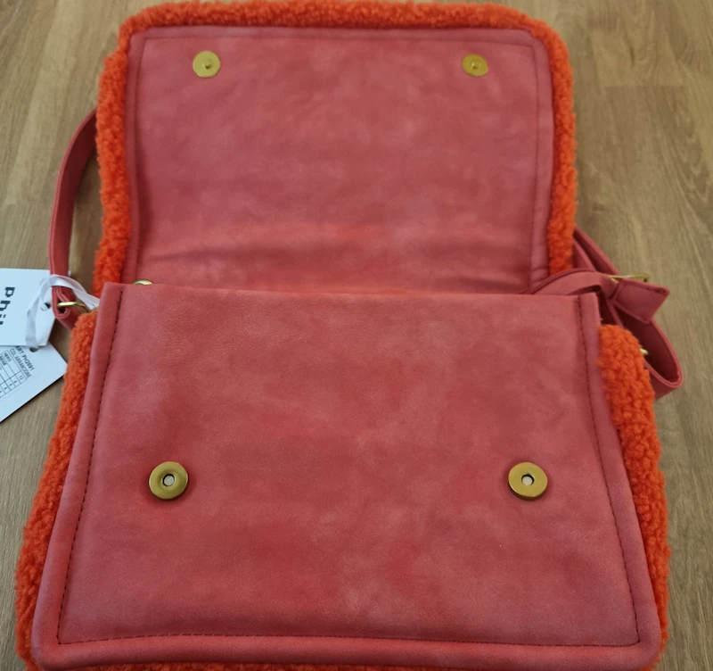 Orange Handtasche, Plüschig