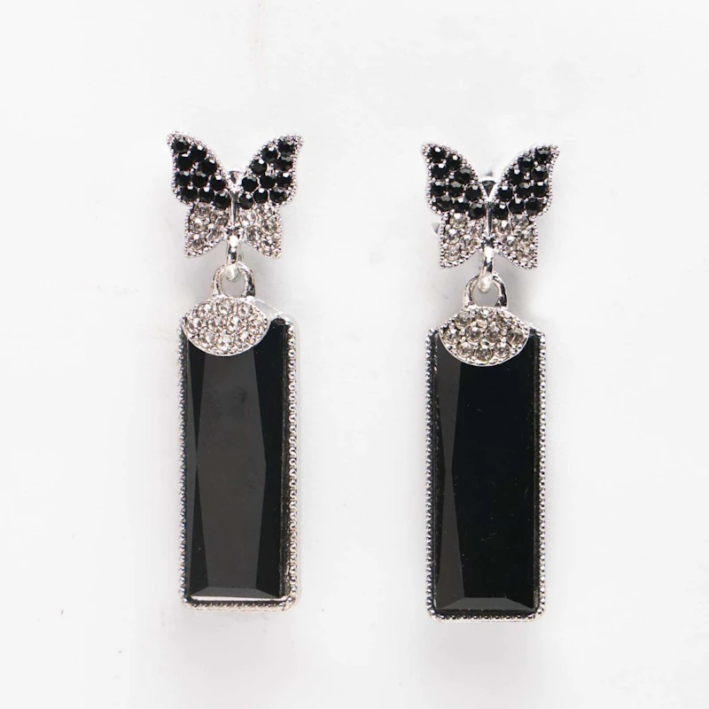 Butterfly Wing Crystal Drop Earrings