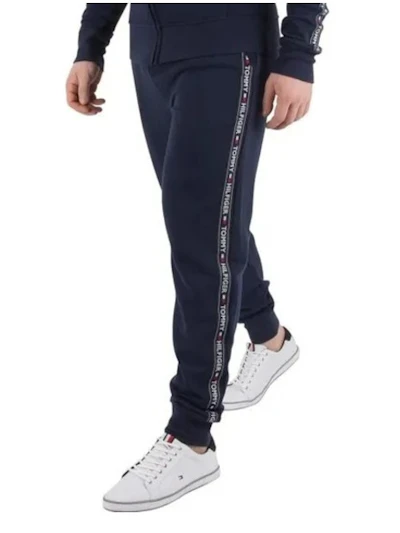 TOMMY HILFIGER - BAS DE JOGGING BLEU BANDES GRIFFÉES 