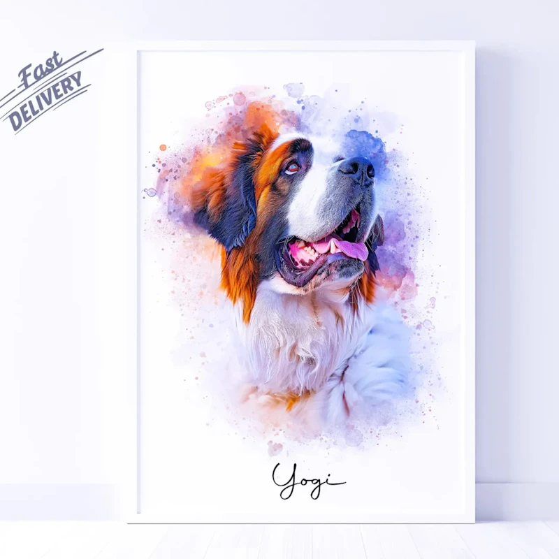 Digital Dog Portrait from Photo