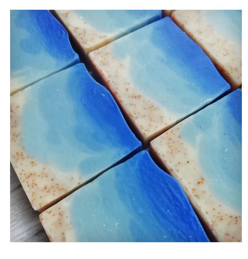 Sea Shore Exfoliating Soap with Patchouli & Lime Essential Oils.