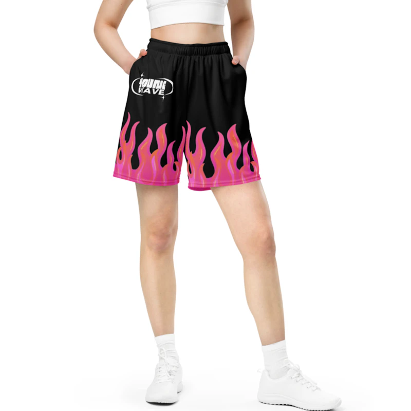 flame mesh shorts
