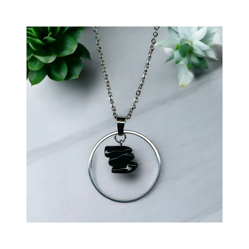 Kette "Sina" mit Obsidian