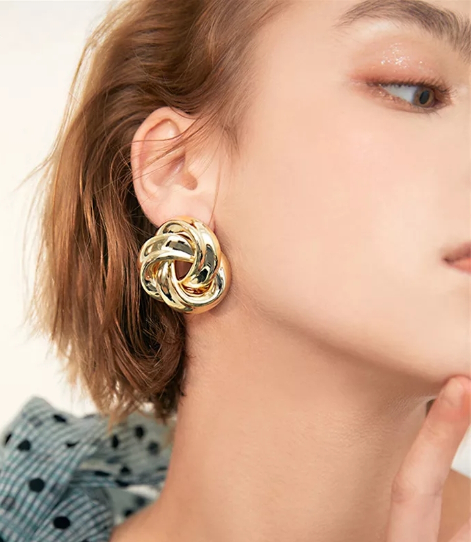 Big gold sales statement earrings