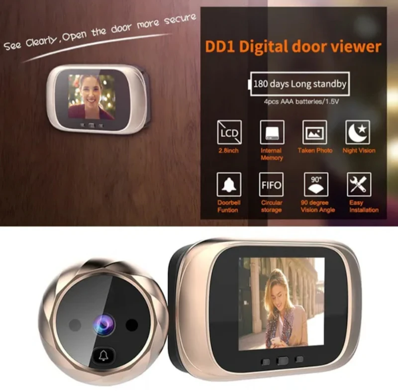 Peephole door bell viewer video intercom camera