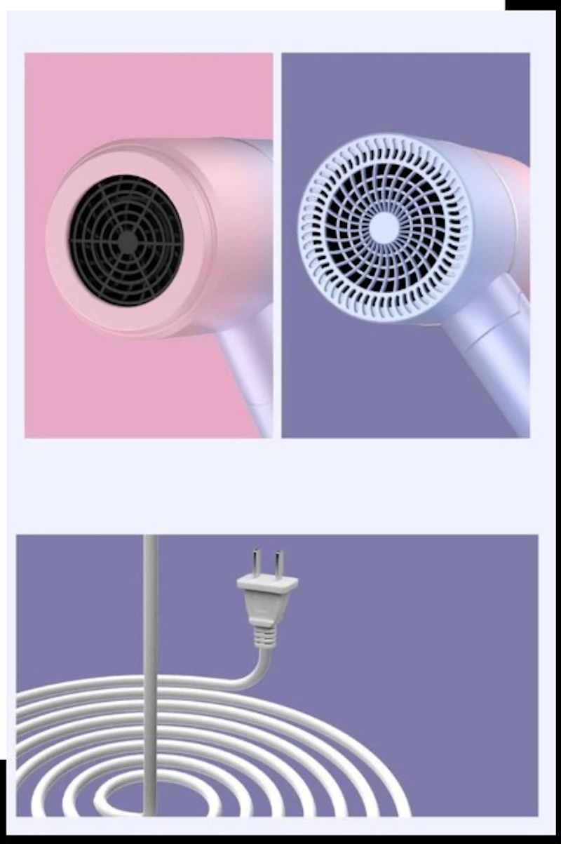 Mini Travel Hair Dryer 1200w 220-240 Voltage Heating Cooling Hairdryer Uk