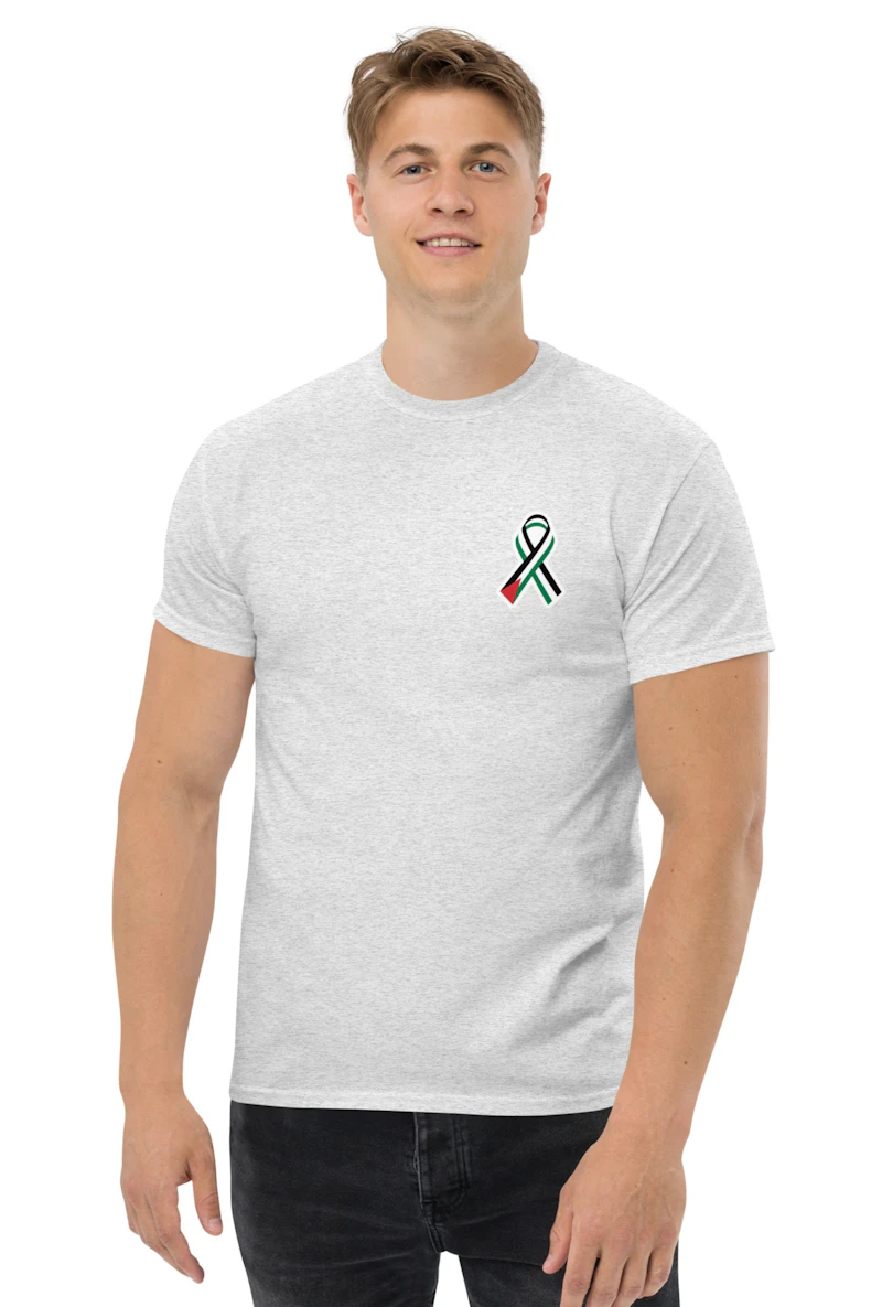 Palestinian flag ribbon black t shirt
