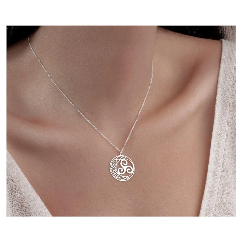Edelstahl Kette mit Anhänger "Triskele"