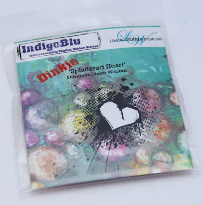 Indigo Blu Dinkie A7 Stempel "Splattered Heart"