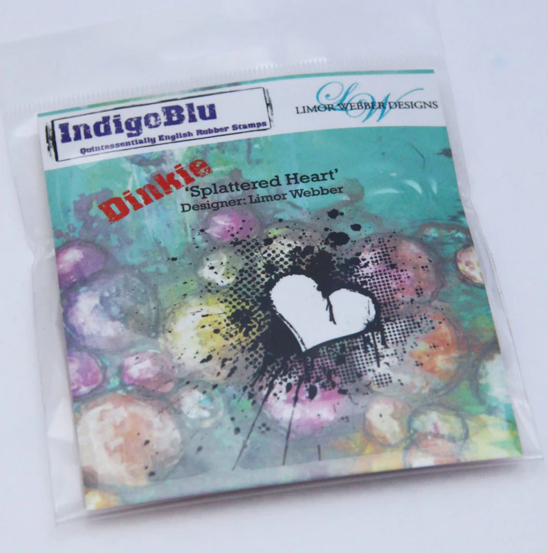 Indigo Blu Dinkie A7 Stempel "Splattered Heart"