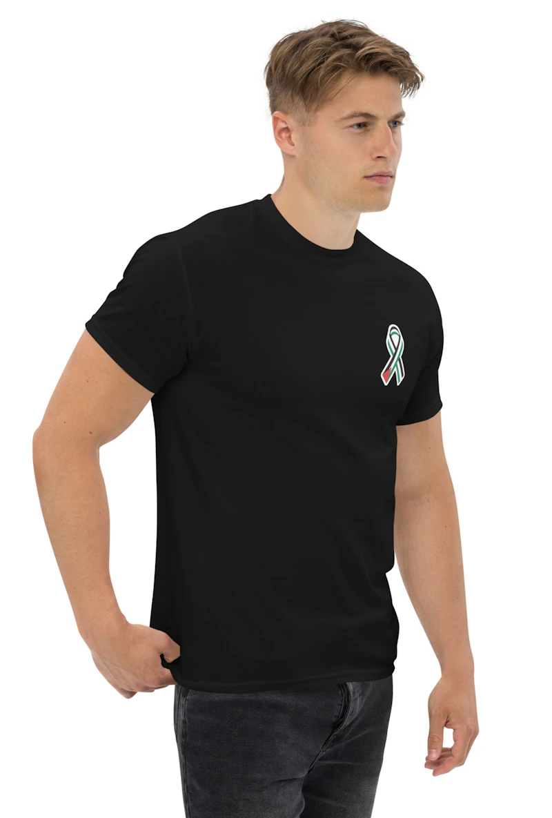 Palestinian flag ribbon black t shirt