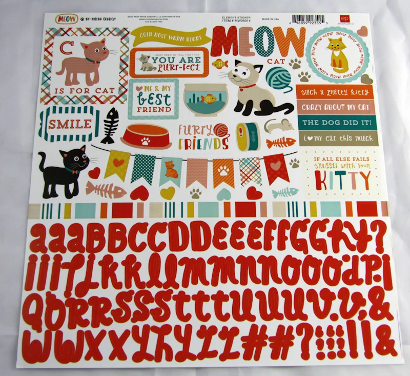 Echo Park  Stickerbogen "Meow", Katze
