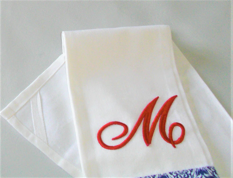 Monogrammed  "M" Kitchen Towels (Set of 2)